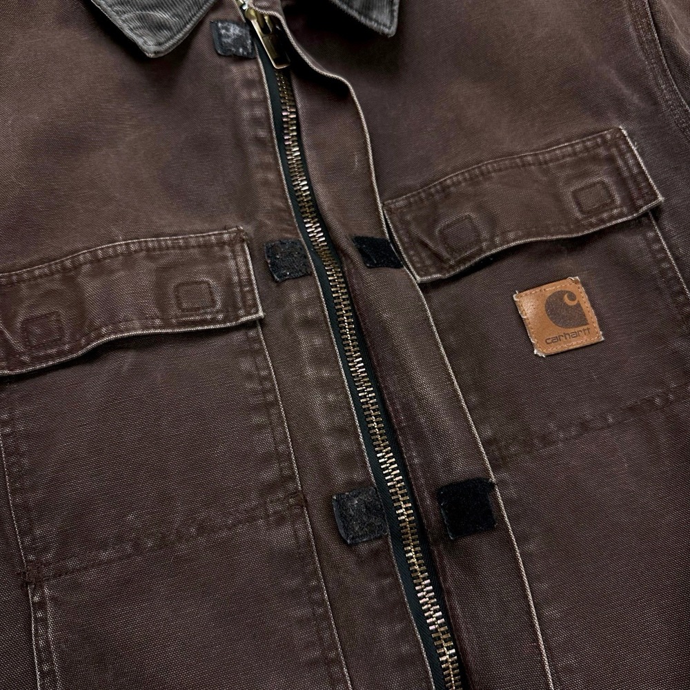 Carhartt C26 DKB Jacket Mens Large Brown Duck Canvas Arctic Quilt Lined Workwear - Picture 12 of 16